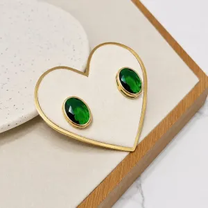 BRINCO OVAL VERDE ESMERALDA