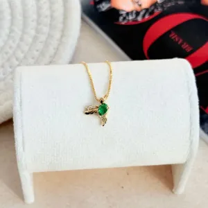 COLAR BEIJA FLOR VERDE ESMERALDA