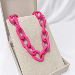 COLAR ELOS RESINADO PINK