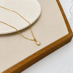 COLAR GOTA DE ZIRCONIA COM ACABAMENTO ORGÂNICO