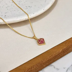 COLAR INFANTIL DIAMANTE RESINADO ROSA