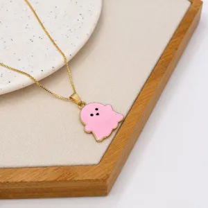 COLAR INFANTIL FANTASMINHA RESINADO ROSA