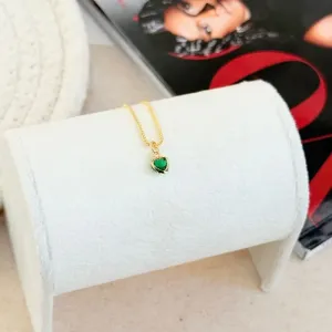 COLAR MINI CORAÇÃO - VERDE ESMERALDA