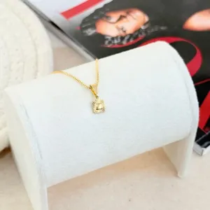 COLAR PINGENTE QUADRADO 3D