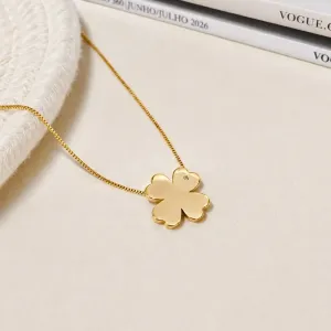 COLAR TREVO LISO COM PONTINHO DE LUZ