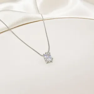COLAR VENEZIANA PINGENTE DE RETANGULAR DE ZIRCONIA 50CM