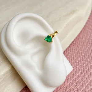 PIERCING FAKE CORAÇÃO DE PEDRA TURMALINA