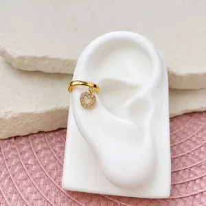 PIERCING FAKE PINGENTE CORAÇÃO ZIRCONIA
