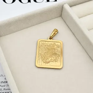 PINGENTE CHAPA MEDALHA QUADRADA SÃO JORGE