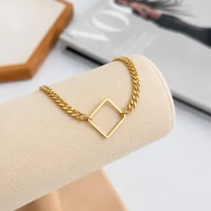 PULSEIRA ELOS DUPLOS COM QUADRADO VAZADO