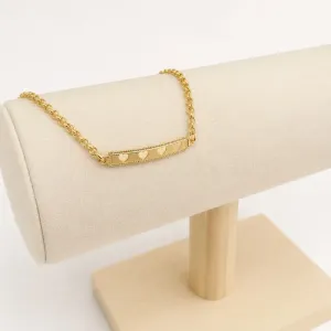 PULSEIRA PLACA INFANTIL 4 CORAÇÕES VAZADOS