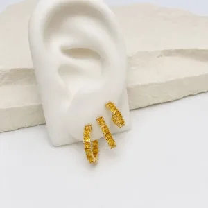 TRIO ARGOLA PINO ZIRCONIAS AMARELA