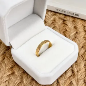 ANEL ALIANÇA DIAMANTADO 4MM