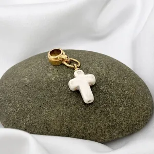 BERLOQUE SIMPLES CRUZ DE ACRÍLICO BRANCO