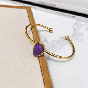 BRACELETE ABERTO PEDRA AMETISTA