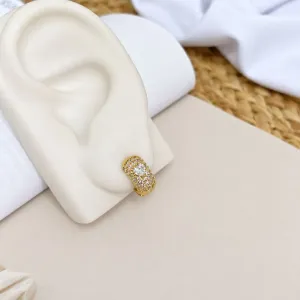 BRINCO ARGOLA CRAVEJADA COM CORAÇÃO CRISTAL 1,2CM