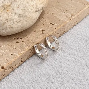 BRINCO ARGOLA FINA MICRO ZIRCONIA - 1CM