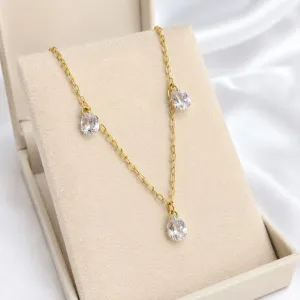 COLAR CHOKER 3 GOTAS DE ZIRCONIA
