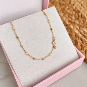 COLAR CHOKER BOLINHAS COM TIFFANY 40CM