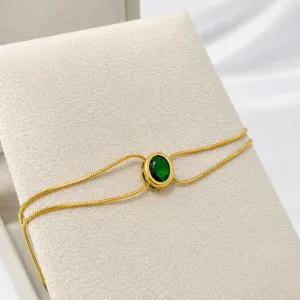 COLAR CHOKER RABO DE RATO COM PEDRA OVAL VERDE ESMERALDA