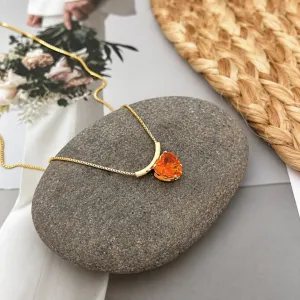 COLAR CORAÇÃO LARANJA