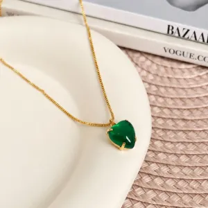 COLAR CORAÇÃO VERDE