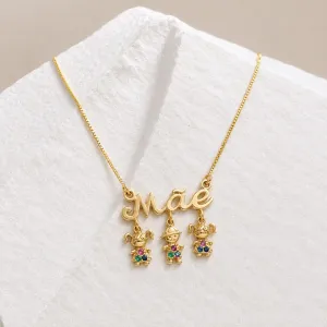 COLAR MÃE COM 2 MENINAS E 1 MENINO