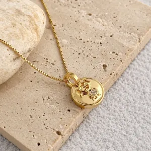 COLAR MINI MEDALHA REDONDA - MENINA