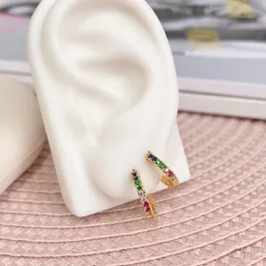 DUPLA ARGOLAS FINAS ZIRCONIAS COLORIDAS