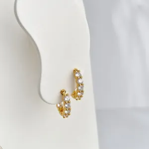 DUPLA BRINCO ARGOLA ARTICULADA PEDRARIA