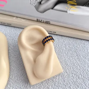PIERCING FAKE DUPLO CRAVEJADO AZUL SAFIRA