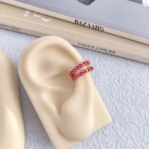 PIERCING FAKE DUPLO CRAVEJADO PINK