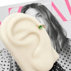 PIERCING FURO NARIZ/ORELHA PEDRA CORAÇÃO TURMALINA