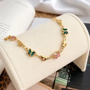 PULSEIRA INFANTIL  BORBOLETA E CORAÇÕES VAZADOS