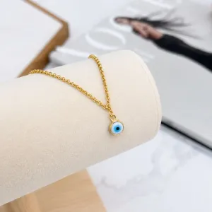PULSEIRA INFANTIL PINGENTE OLHO GREGO BRANCO