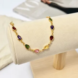 PULSEIRA PEDRINHAS FORMATO GOTA COLORIDAS
