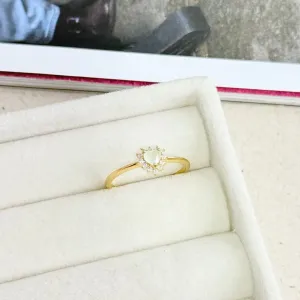 ANEL MINI CORAÇÃO COM ZIRCONIA