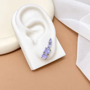 BRINCO EAR CUFF GEOMÉTRICO LILAS - TANZANITA