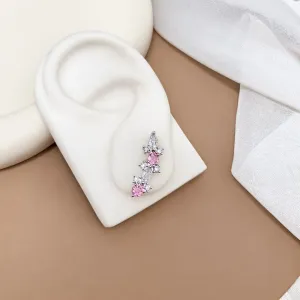 BRINCO EAR CUFF GEOMÉTRICO ROSA KUNZITA