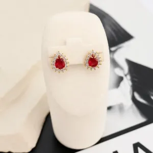 BRINCO GOTA VERMELHO COM CRAVAÇÃO - 6MM