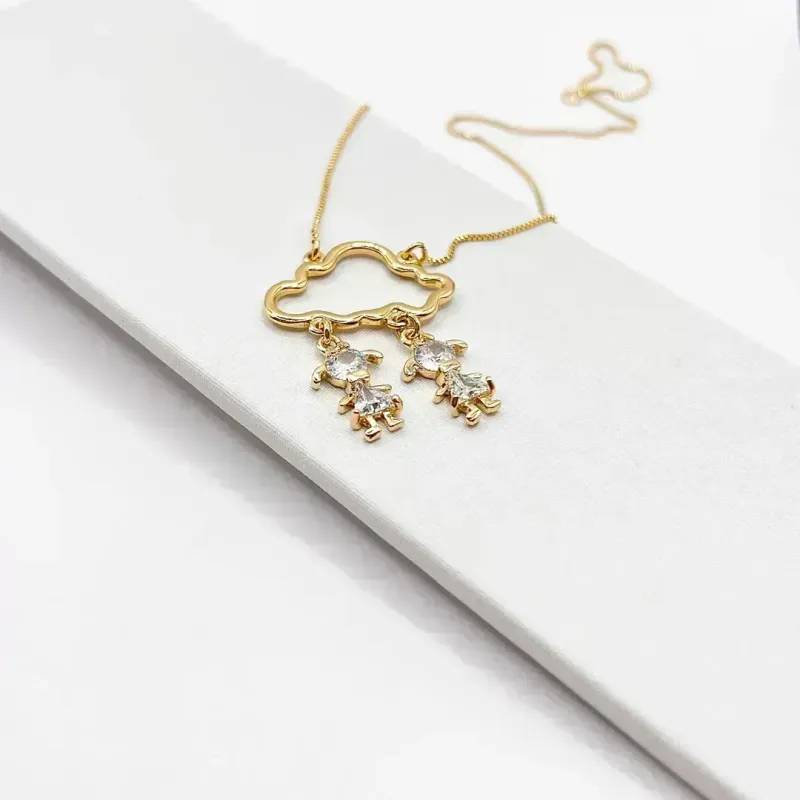 COLAR CANGA NUVEM - 2 MENINAS ZIRCONIA