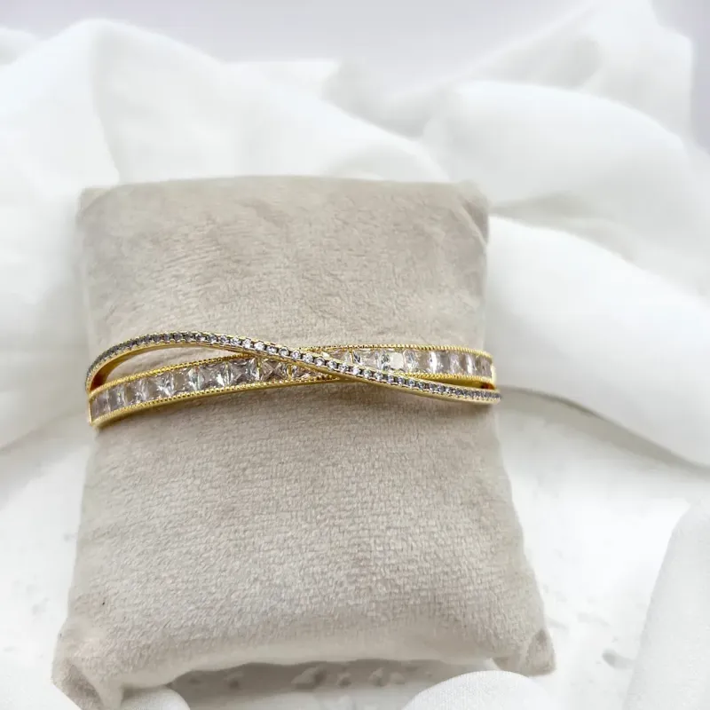 BRACELETE ZIRCONIAS CRISTAL COM FIO DE MICRO ZIRCONIAS