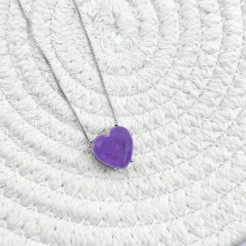 COLAR CORAÇÃO LAVANDA FUSION 1,6CM