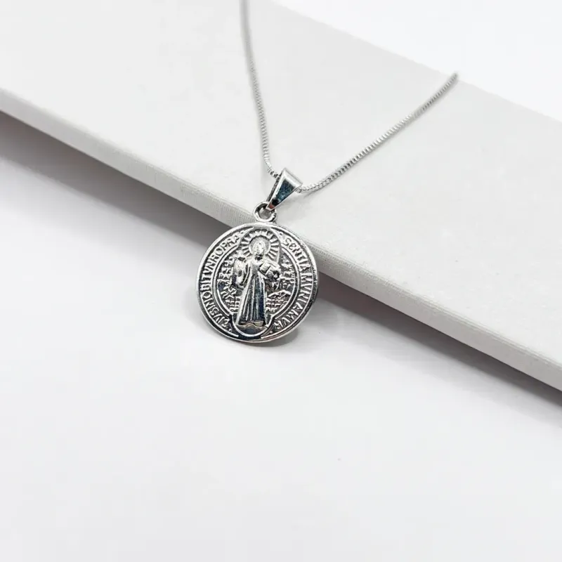 COLAR MEDALHA SÃO BENTO 1,5CM