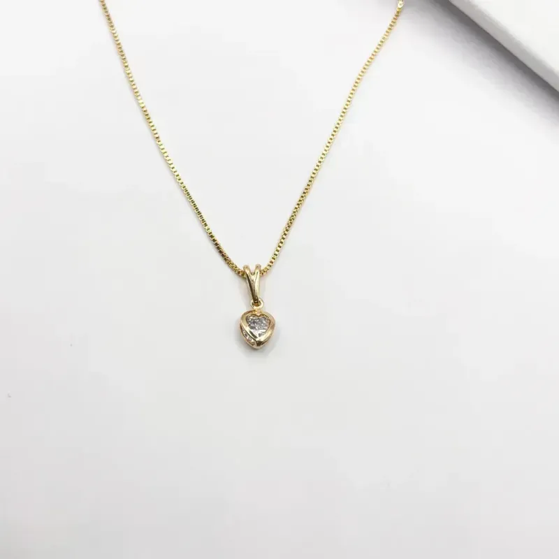 COLAR MINI CORAÇÃO ZIRCONIA CRISTAL