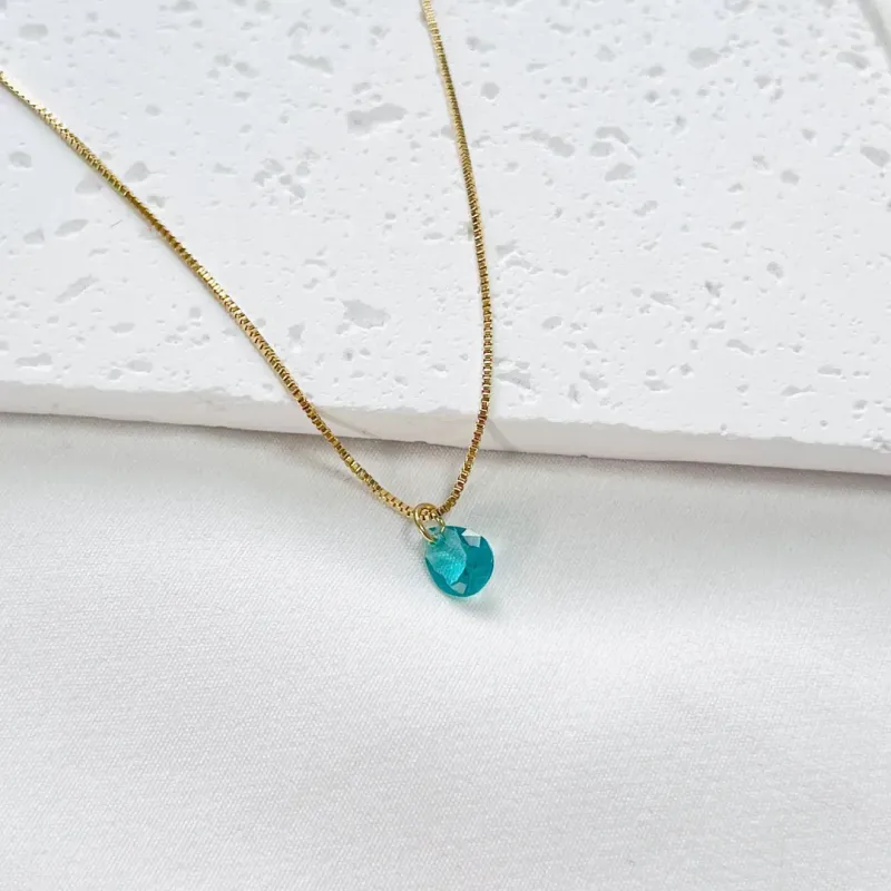 COLAR PEDRA GOTA TURMALINA