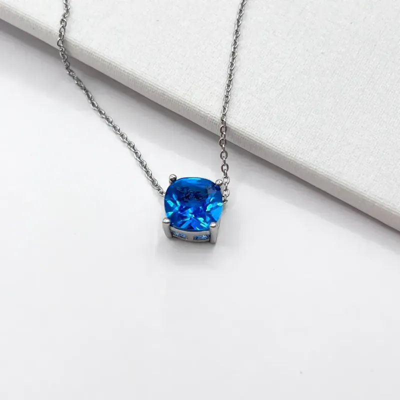 COLAR QUADRADO PEDRA AZUL