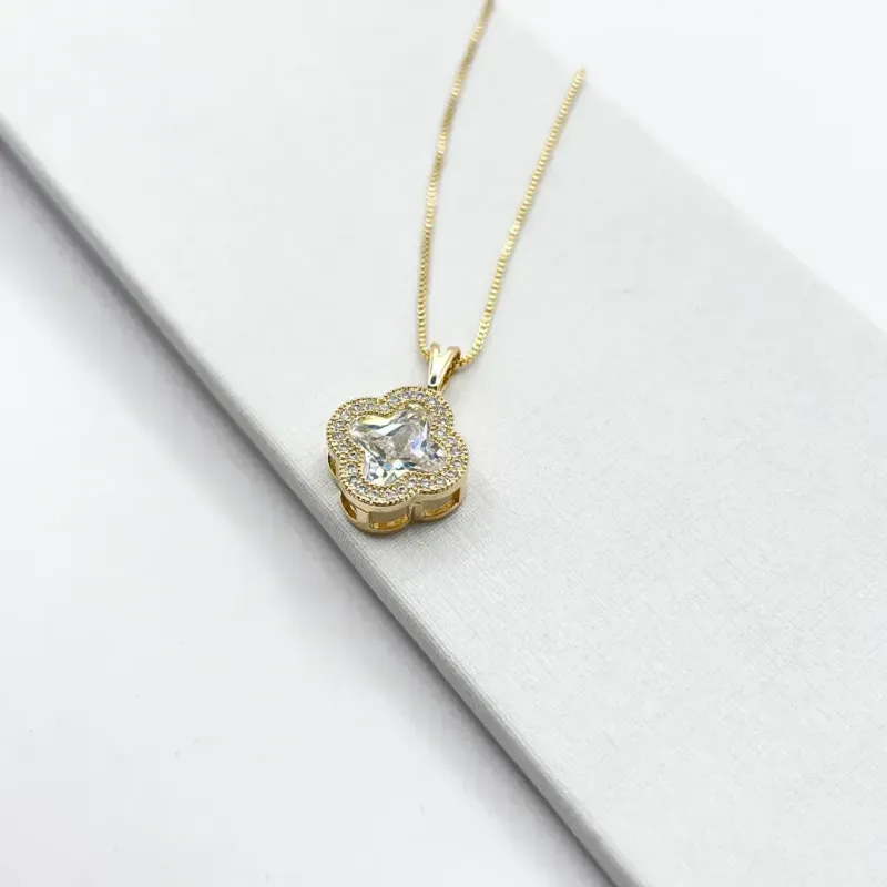 COLAR TREVO INSPIRAÇÃO - VAN CLEEF 45CM