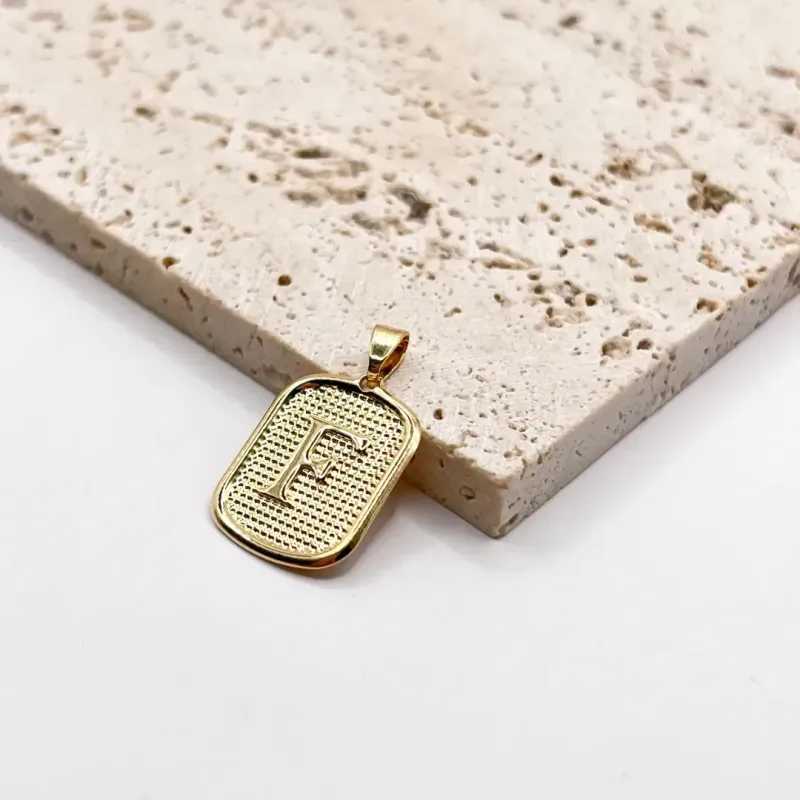 PINGENTE MEDALHA PEQUENA DE LETRA 1,5X1,0CM - F