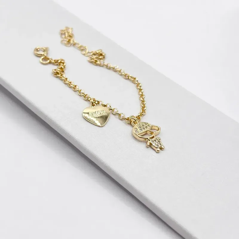 PULSEIRA 1 MENINO E CORAÇÃO ESCRITO AMOR